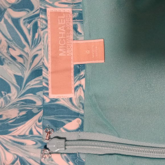 🌊Michael Kors🌊 - Turquoise/White Marble Lake Swirl Skirt - Picture 3 of 9